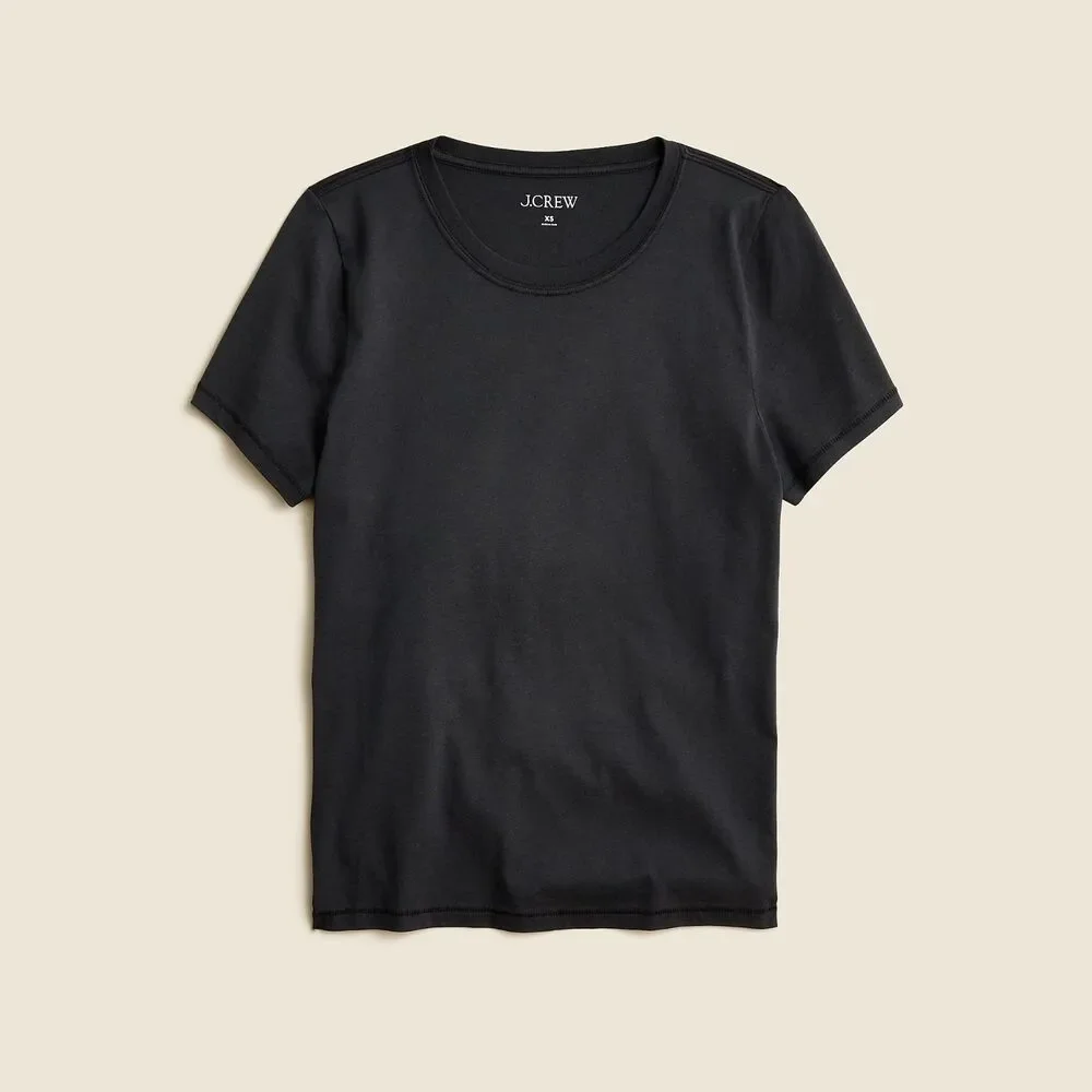 New J Crew Pima Cotton Slim-fit T-shirt Women M Black